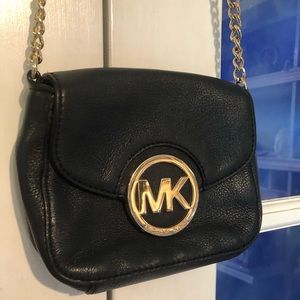 Authentic Michael Kors gold chain cross body bag